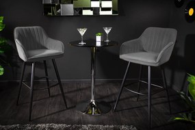 Barová stolička Turin velvet silver grey