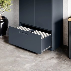 Modulárna kovová multifunkčná skriňa s vysokou zásuvkou antracitová MEGAN 1950 x 900 x 400 mm