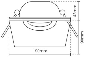 Podhľadové svietidlo Square3, 1x čierne kovové tienidlo, (možnosť polohovania), b