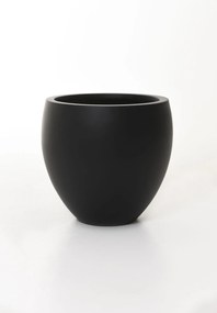 Okrúhly kvetináč PLUTO, sklolaminát, výška 30 cm, antracit
