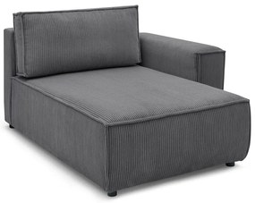 Tmavosivý menčestrový modul pohovky (pravý roh) Nihad modular – Bobochic Paris