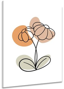 Obraz minimalistický kvet na bielom pozadí No1