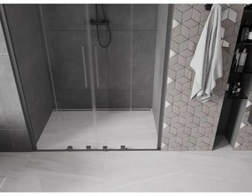 Mexen Velar Duo, posuvné sprchové dvere do otvoru 140 cm, 8mm číre sklo, brúsený grafit, 871-140-000-02-95