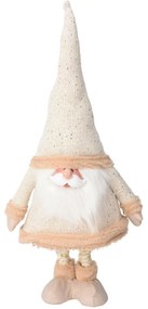 Vianočná dekorácia Santa, teleskop. nohy, 112 cm, zlatá / krémová