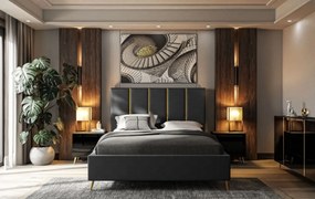 Dizajnová manželská posteľ TIFF 180x200 šedá zamatová látka Farba: Zelená, Veľkosť: 160 x 200 cm