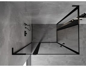 Mexen, Mexen Mist L Duo výklopný sprchový kút 110 x 100 cm, čierny rám - 8A4L-110L-100P-70-70