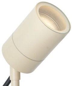 Bodové svietidlo s hrotom krémové GU10 50 mm nastaviteľné IP44 vrátane kábla a zástrčky - Solo