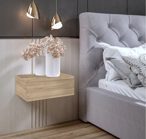 Nočný stolík LOFT - dub craft zlatý
