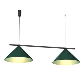 Závesné svietidlo Capital, 2x zelené kovové tienidlo, (fi 46cm), gr