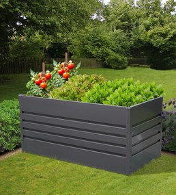 Vyvýšený záhradný záhon BestBerg VZ-1100A / 1100 l / 180 x 90 x 70 cm / šedá