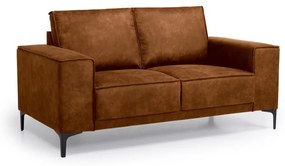 Koňakovohnedá pohovka z imitácie kože 164 cm Copenhagen – Scandic