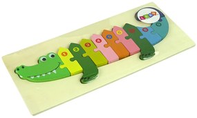 Lean Toys Sada drevených puzzle - Krokodíl