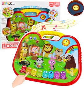 LEAN Toys Interaktívna vzdelávacia tabuľa Svet zvierat nástroje piano