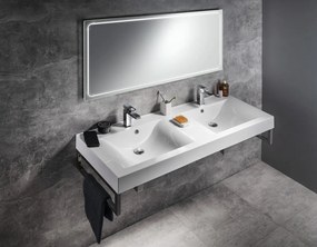 Sapho Sapho, FLAVIA dvojumývadlo 140x50cm, liaty mramor, biela, 68141