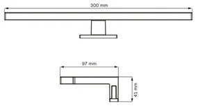 LED Kúpeľňové osvetlenie zrkadla MILOS LED/5W/230V 4000K 30 cm IP44 chróm
