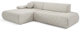 Rohová rozkladacia sedacia súprava s úložným priestorom v tvare L PRATO ľavá béžová