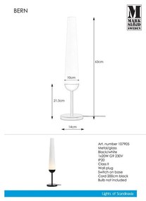 Stolová lampa s podstavcom v čiernej farbe Markslöjd Bern 1L
