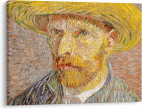 Obraz - Vincent van Gogh, Self-Portrait with a Straw Hat (The Potato Peeler), reprodukcia (70x50 cm)