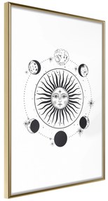 Artgeist Plagát - Moon Phases [Poster] Veľkosť: 20x30, Verzia: Zlatý rám