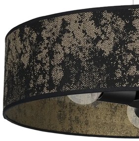 Luster na lanku SATINO 3xE27/60W/230V čierna/zlatá