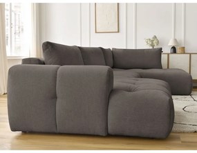 Taupe rozkladacia/s úložným priestorom rohová pohovka (pravý roh/do tvaru "U") Fuji – Bobochic Paris