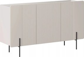 Komoda Malmi 150 cm trojdverová - kašmír / crema bianca / čierne nožičky