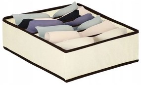 VERK GROUP Organizér na spodnú bielizeň, podprsenky, čiapky, KIPIT, 6 priehradiek, béžový 34 x 30 x 10 cm