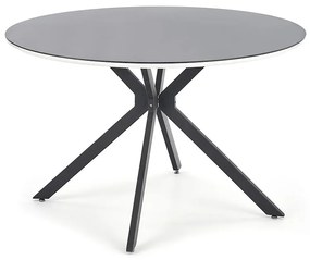 Okrúhly sklenený jedálenský stôl Avelar - čierna / biela