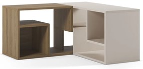 Biely/v prírodnej farbe TV stolík rohový v dekore duba 145x45x35 cm Glina – Marckeric