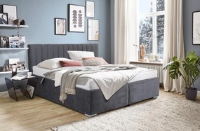 Posteľ Gita 180x200 cm, dymovo šedá látka, bez matracov