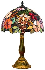Tiffany stolná lampa Grapes 112 - Huizhou Oufu Lighting v.48xš.30, sklo/kov,40W