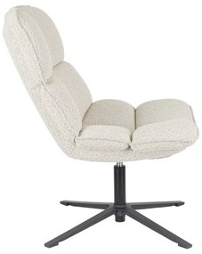 Krémové otočné kreslo z textílie buklé Bros – White Label