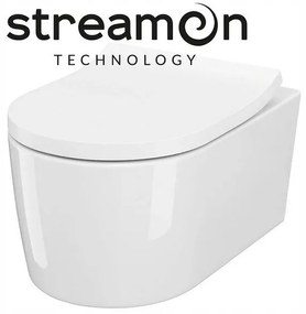 Cersanit Inverto závesná wc misa StreamOn 52 x 35,5 cm + pomaly-padajúce sedátko, Biela, S701-432