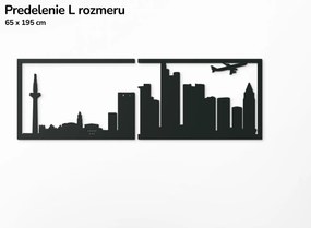 drevko Obraz Frankfurt panoráma Rozmer obrazu: 29,5 x 89 cm, Farba dekorácie: Čierna
