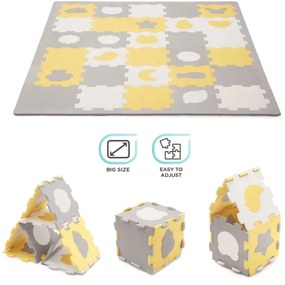 KINDERKRAFT select - Penové puzzle LUNO 30ks šedá/žltá