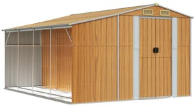 Záhradná kôlňa svetlohnedé 277x365,5x179 cm pozinkovaná oceľ