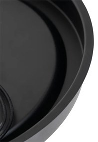 Klasické stropné svietidlo čierne s dymovým sklom 35 cm IP44 - Nohmi