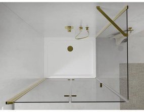 Mexen Lima sprchovací kút 90x70cm, 6mm sklo, zlatý profil - číre sklo + Slim sprchová vanička - 856-090-070-50-00-4010