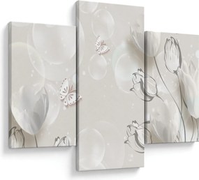 Obraz - Tulipány medzi bublinami (90x60 cm)