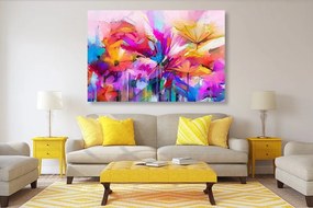 Obraz abstraktné farebné kvety - 90x60