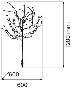 Solárny LED stromček Tree, 0,1w, 3000k, RGB