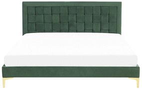 Zamatová posteľ 180 x 200 cm zelená LIMOUX Beliani