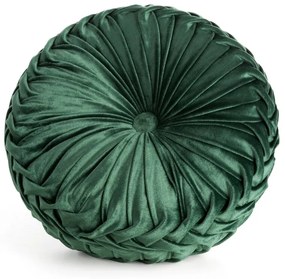 Dekorstudio Okrúhly vankúš VELVET95 v zelenej farbe - priemer 40cm