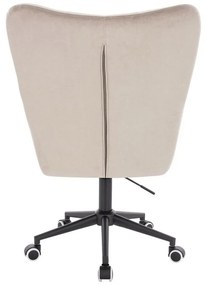 LuxuryForm DESIGN Kreslo AURORA VELUR na čiernej podstave s kolieskami - latte
