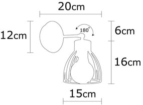 Nástenné svietidlo v čiernej a bronzovej farbe ø 15 cm Kemah – Opviq lights