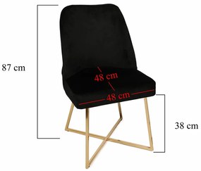 Sada jedálenských stoličiek Madrid Black, 4 ks