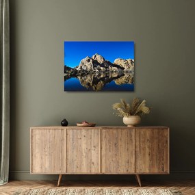 Sklenený obraz zrkadlenie skál (70x50 cm)