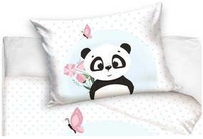 Obliečky do postieľky Roztomilá Panda 100x135/40x60 cm