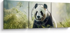 Obraz - Panda (s hodinami) (90x30 cm)