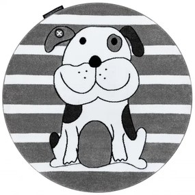 styldomova Detský sivý koberec PETIT psíček kruh